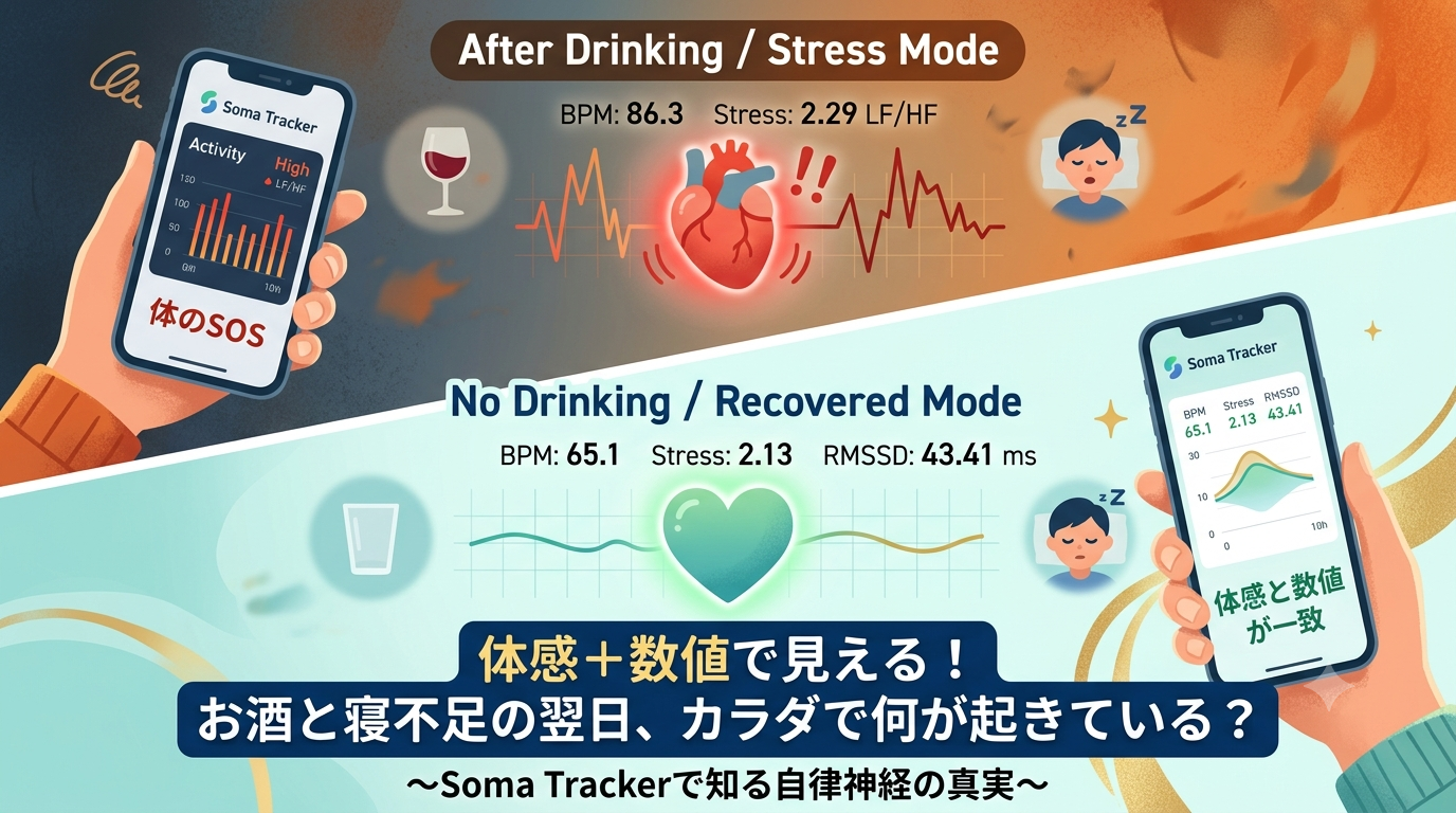 お酒を飲んだ翌日、あなたの心臓は「残業」している？〜体感と数値で知る、わたしのカラダのSOS〜