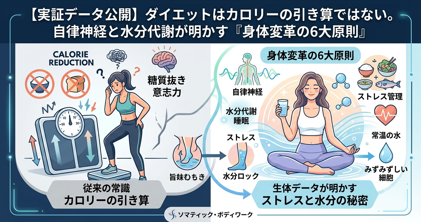 ダイエットはカロリーの引き算ではない。自律神経と水分代謝が明かす「身体変革の6大原則」